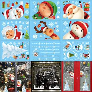 Natal Papai Noel Janela da Parede Adesivos Feliz Natal Decorações para a Casa De 2022 Natal, Enfeites de Natal-Presente de Ano Novo 2023