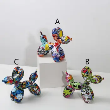 Novidade Cachorro Balão De Resina Escultura, Cão De Pequeno Porte Modelo Da Estátua Da Área De Trabalho Ornamento Figurino, Decoração Presentes