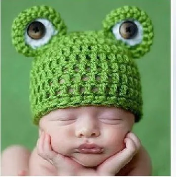 Novo Bonito Macio Bebê Recém-Nascido Fotografia Adereços Baby Baby Cap Chapéu De Bebê Menina/Menino Roupas De Recém-Nascidos Roupas De Crochê