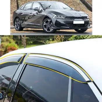 O Corpo de carro Estilo Adesivo Plástico Vidro de uma Janela de Vento Viseira Chuva/Sol Guarda de Ventilação Protetor de Peças Para KIA K5 2019-2022 2