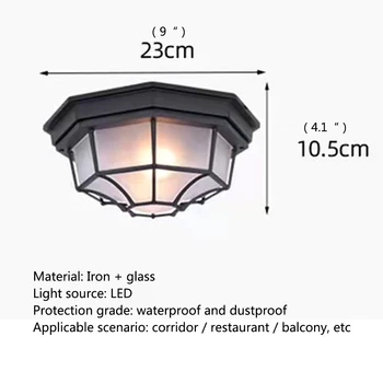 O IRMÃO de Estilo Europeu, Luz de Teto ao ar livre LED Moderna Lâmpada Impermeável para a Home do Corredor Decoração 5