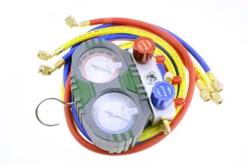 O refrigerante e o fluoreto de medidor de pressão da Ferramenta de Reparo do Distribuidor do Medidor Conjunto com Mangueira para uso Doméstico e Ar Condicionado HS-S60-102