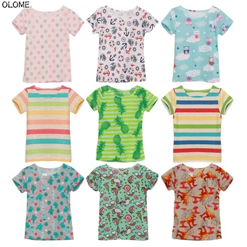 OLOME verão floral meninas e meninos t-shirts frete grátis doce para crianças mangas curtas roupas unissex bebê encantador tees