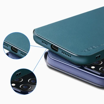 Original X-Nível de Caso Para o iPhone da Apple 14 13 Pro Max Mini Negócios Couro Flip Luxo de Ficar Tampa do compartimento do 4