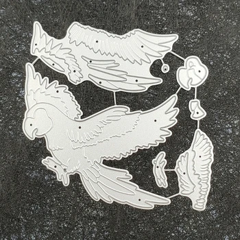 Papagaio de Corte de Metal Morre Estêncil DIY Álbum de Scrapbooking Papel de Modelo de Cartão de Molde de Estampagem de Artesanato Decoração