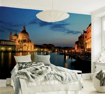 Personalizado cenário mural,Itália Noite o Canal da cidade papéis de parede,quarto de hotel, restaurante, bar, sala de tv parede do quarto em 3d papel de parede 2