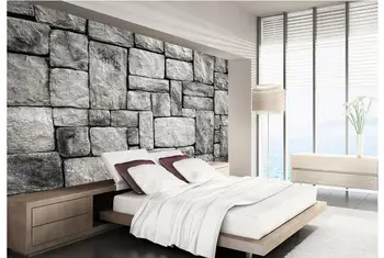 Personalizado com foto de papel de parede 3d murais de parede papel de parede Configuração de parede de pedra cinza parede de tijolos 3d mural de papéis de parede para decoração de sala de estar