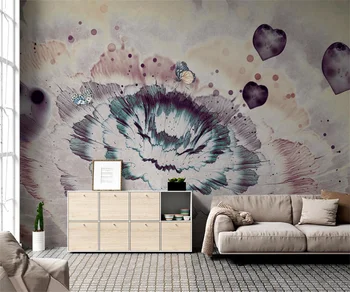 Personalizado papel de parede flor Nórdicos nostálgico simples resumo de socorro flor do hotel estudo de fundo de parede papel de parede mural