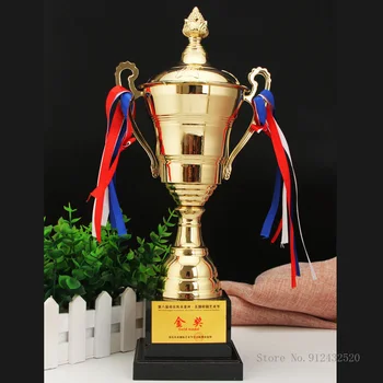 Personalizável Trofeo Troféu De Campeão Do Concurso Comercial Coberto De Metal Troféu De Futebol Medalha Lembrança Do Troféu Da Copa