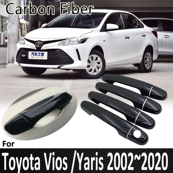 Pop para Toyota Vios Yaris XP40 XP90 XP150 2002~2020 2003 2004 2005 Cromado Capa maçaneta da Porta Montar Acessórios do Carro