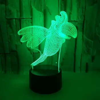Pássaro da Noite 3d Lâmpada de Tabela de Controle Remoto 3d Lâmpada Sete Cores coreano Lâmpada de Mesa Touch Led Visual Presente Tabela de Luz 1