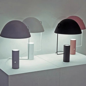 Pós-LED-Arte em Ferro Preto cor-de-Rosa Chapéu Tabela Luzes de Iluminação do Design Nórdico Sala de estar, Quarto de Cabeceira Estudo Decoração Luminária