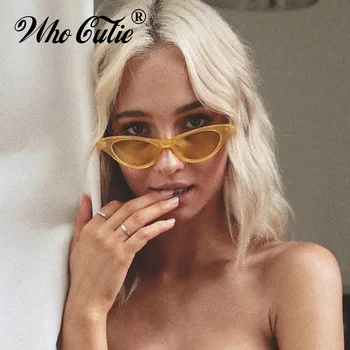 QUE GRACINHA de 2018, Óculos estilo Olho de Gato tipo das Mulheres Designer de 90 Vintage Moderno Cateye Quadro Estreito Retro Tonalidade de Óculos de Sol com Tons 599 0