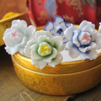 Ruifan Moda 6 Cores da Forma da Flor, Anel de Cerâmica para as Mulheres o Tamanho do Ajustador do Vintage das Mulheres Anéis e Jóias Dom Gratuito Caixa de YRI146 0