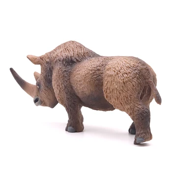Simulação da antiga sólida de longo-haired rinoceronte modelo animal peludo rinoceronte estático ornamentos 2