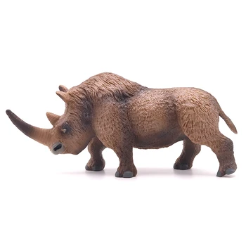 Simulação da antiga sólida de longo-haired rinoceronte modelo animal peludo rinoceronte estático ornamentos 3