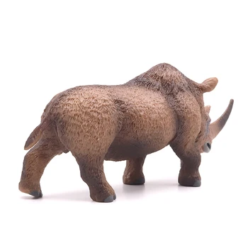 Simulação da antiga sólida de longo-haired rinoceronte modelo animal peludo rinoceronte estático ornamentos 4
