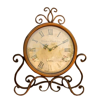 Slient Vintage De Ferro Forjado, Relógio De Mesa Europeu Mudo Relógio De Secretária De Decoração De Casa