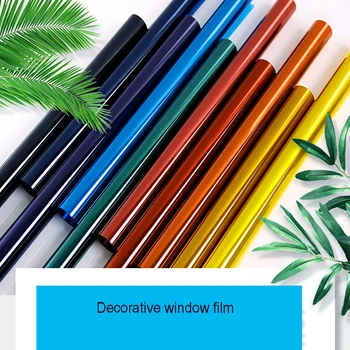 Sunice Muti-cor Decorativa Película Solar Tonalidade de Etiqueta Auto-Adesiva Decalques Anti-UV, Impermeável Home Office Mall Decor 0