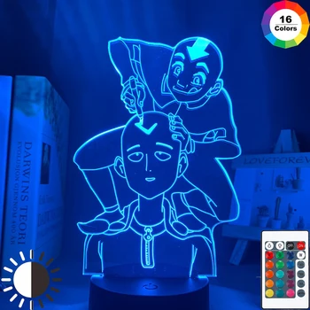 Um Soco Homem da Noite do Diodo emissor de Luz de Anime Lâmpada de Saitama, para Decoração do Quarto do Nightlight Dom Crianças O Último Airbender Avatar Aang Luz
