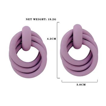 VSnow Minimalista Colorido Multi Camadas de Spray Metalizado Geométricas Brincos para Mulheres Círculo Dangle Brincos de Jóias Pendientes 4