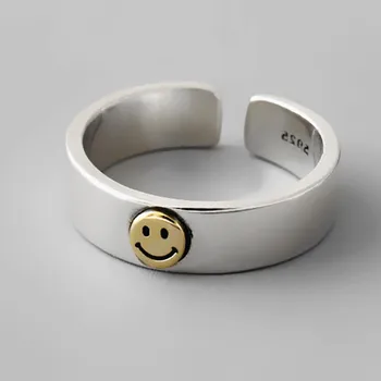 Vendas quentes Vintage Anéis de Noivado Vintage Simples sorriso Artesanal anillo para as Mulheres, os Acessórios do Casamento Jóias