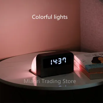 Viragem de Página Digital Relógio de Luz Recarregável USB Desktop Doméstico Quarto Dormitório de Enfermagem da Noite do Diodo emissor de Luz Decorativa Lâmpada da Tabela