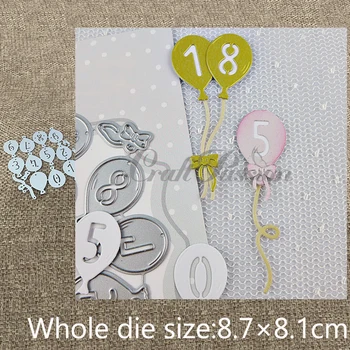 XLDesign de Artesanato de Corte de Metal Morre estêncil molde balões com números de álbum de recortes Álbum de Cartão de Papel Ofício em Relevo die cuts