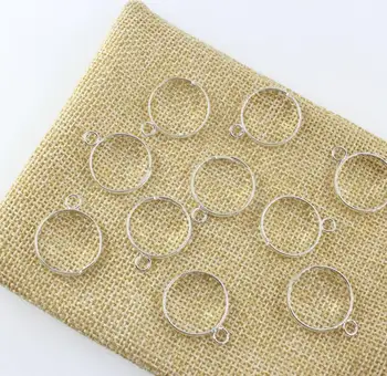 a granel lote de 100 unidades de 19mm de adultos anéis Banhado a Prata ajustável beadable anéis