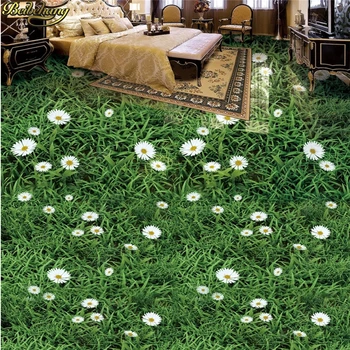 beibehang Personalizada Foto de papel de Parede de Piso Pintura Planta de Flor de Verde Relva dos Prados 3D em Carpete Pintura papéis de parede decoração da casa