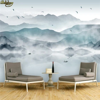 beibehang Tinta paisagem papel de parede personalizado mural de parede autocolante 3 d criativo TV configuração de papel de parede 3D papéis de parede decoração da casa