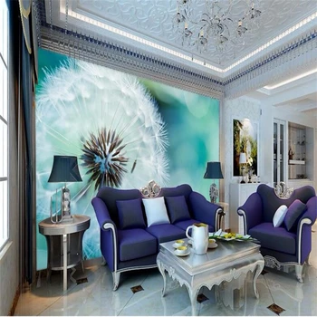 beibehang papel de parede para parede 3 d Estéreo Grandes Murais Abstratos dente-de-leão sala de estar, sofá-cama de casal papéis de parede decoração da casa