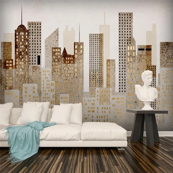 beibehang personalizada foto mural de papel de parede Geométrico arquitetura da cidade de adesivos de parede decoração da casa quarto murais papéis de parede