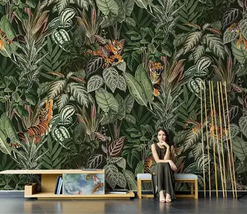 beibehang personalizado Medieval floresta tropical papel de parede para decoração Sala de estar animal fábrica de papel de parede verde da planta de fundo