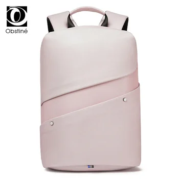 moda das mulheres de negócios mochila para notebook de 15,6 polegadas cor-de-rosa impermeável mulheres mochilas para viagem anti-roubo de mochila saco feminino 1