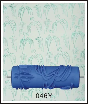 o envio gratuito de 5 polegadas em borracha azul pintura de decoração de parede de rolo, parede decorativa rolo de pintura, sem aperto de mão 046Y