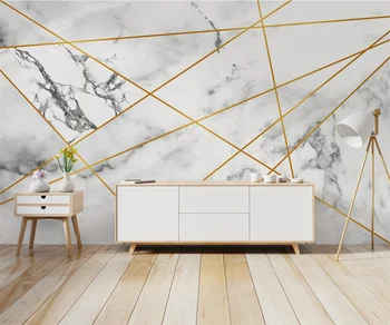 papéis de parede decoração Moderna geométricas mármore padrão de linha de ouro de TV na parede do fundo 3d papel de parede papel de parede