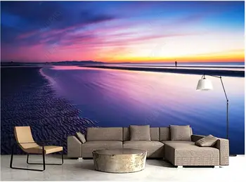 personalizado mural de fotos em 3d papel de parede moderno belo pôr do sol à beira-mar paisagem de fundo papel de parede para decoração de casa, paredes de sala de estar em 3d