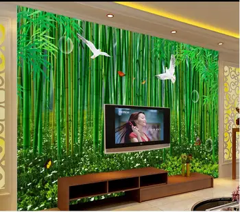 personalizados em 3d papel de parede pintados a Mão de bambu cenário 3d murais papel de parede para sala de estar mural 3d papel de parede