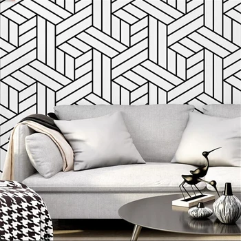 wellyu estilo Nórdico papel de parede PLANO de fundo preto e branco xadrez geométricas quarto, sala de estar moderno e minimalista papel de parede