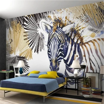wellyu papel de parede papel de parede Personalizado Moderno e minimalista da moda linha aquarela zebra TV na parede do fundo legal do papel de parede