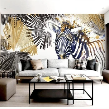 wellyu papel de parede papel de parede Personalizado Moderno e minimalista da moda linha aquarela zebra TV na parede do fundo legal do papel de parede 1