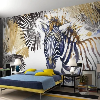 wellyu papel de parede papel de parede Personalizado Moderno e minimalista da moda linha aquarela zebra TV na parede do fundo legal do papel de parede 2